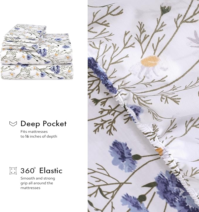 RUVANTI 100% Cotton Sheets – Twin Size Percale Bedding, Cooling & Breathable - Image 6