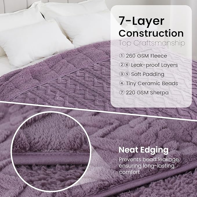Drewin 15 lbs Weighted Blanket Queen Size, 60 x 80 inches, Dual Sided Soft - Image 6