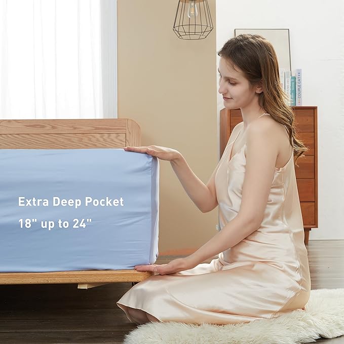 Sunflower California King Fitted Sheet, 1-Piece Extra Deep Pocket Fitted Bottom - Image 3