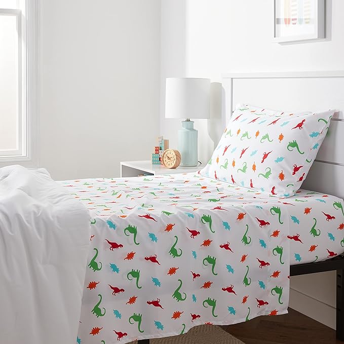 Amazon Basics Kid's Soft, Breathable, Easy-Wash Microfiber 3-Piece Sheet Set by AmazonBasics