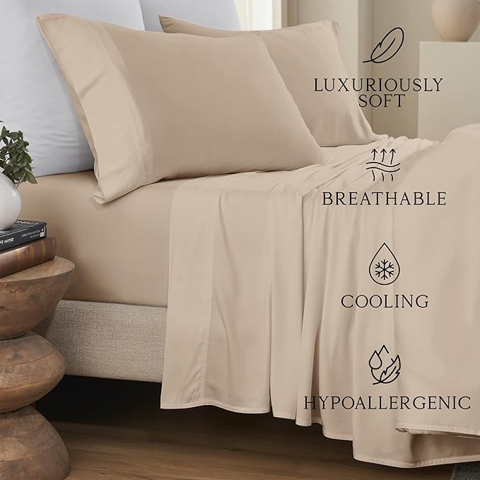 Karissa Mae Cooling Bamboo Viscose Queen Size Pillowcase Set | 100% FSC - Image 2