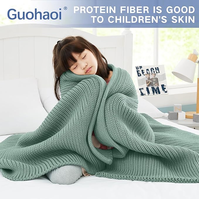 Guohaoi Knitted Weighted Blanket Kids No Beads Cooling Heavy Blanket, Home - Image 8