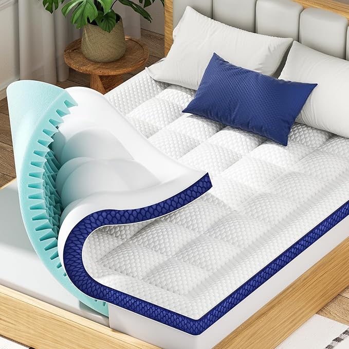 BEDELITE Twin Mattress Topper Dual Layer 4 Inch Memory Foam Mattress Topper by BEDELITE