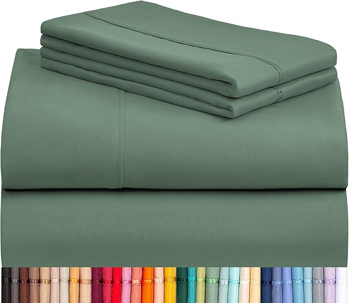 LuxClub 4 PC King Sheet Set, Breathable Luxury Bed Sheets, Deep Pockets 18" by LuxClub