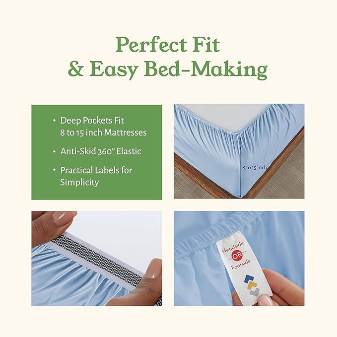 California Design Den Soft 100% Organic Cotton King Size Sheets Set - Image 5