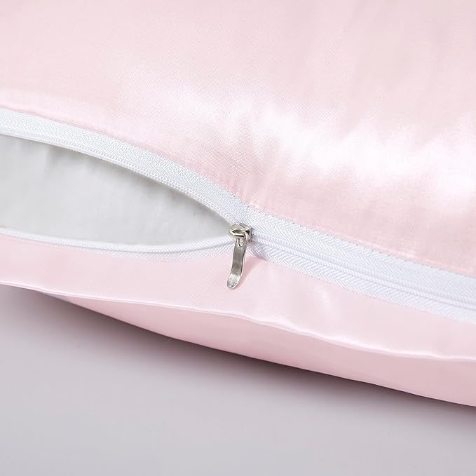 Satin Pillowcases with Zipper （20x30）, Queen Size Pillowcases Set of 2 - Image 3