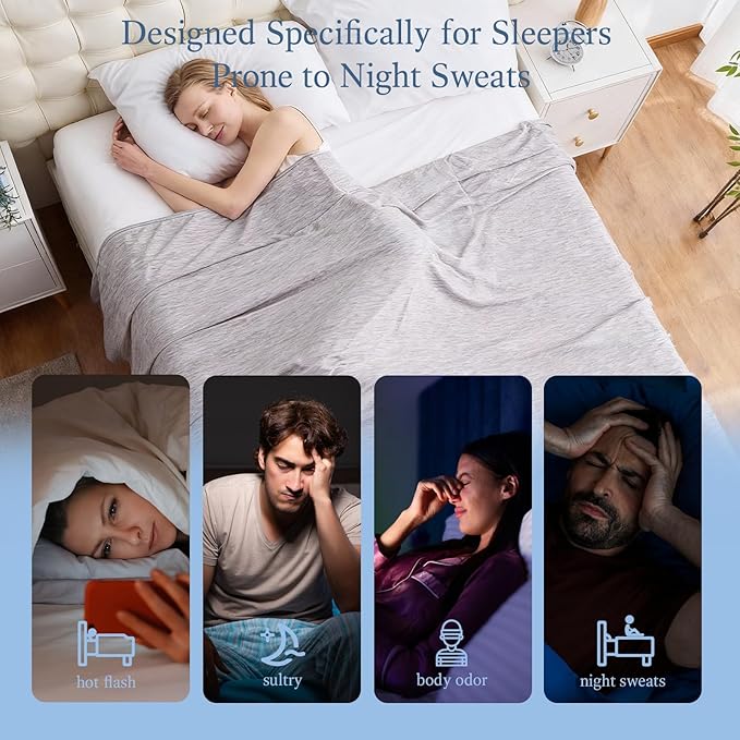 Cooling Blanket Twin Size, Cold Blanket Thin Lightweight Breathable Soft - Image 5