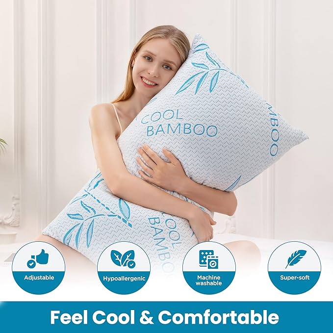 Body Pillow for Sleeping, Shredded Memory Foam Adjustable Bed Pillow - Image 4