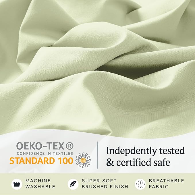 LuxClub 3 PC Twin Sheet Set, Deep Pockets Wrinkle Free Cooling Bed Sheets Hotel - Image 5