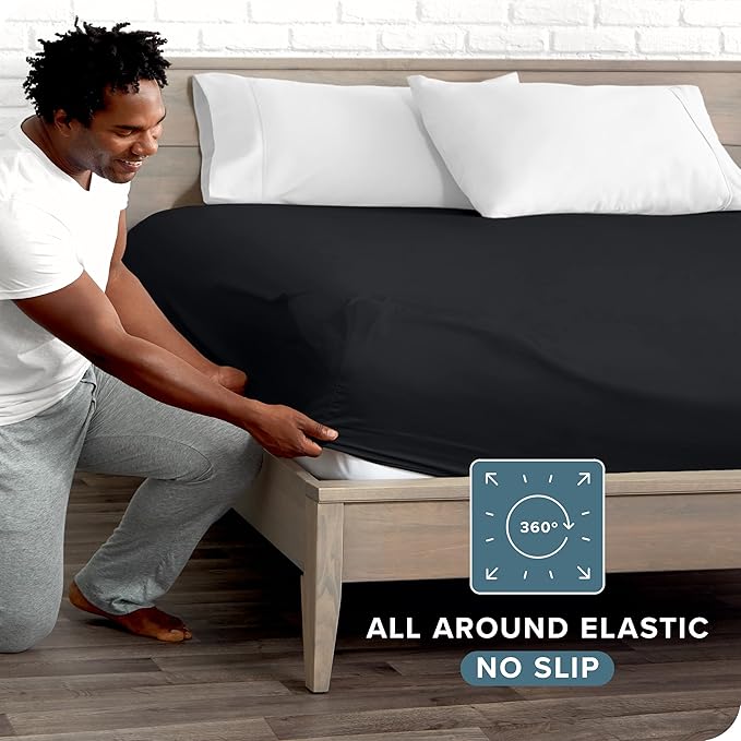 Bare Home Fitted Bottom Sheet California King Size - Image 3