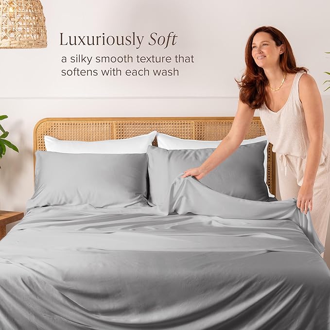 Bare Home 100% Rayon Made from Bamboo Luxury Queen Size Set of 2 Cooling - Image 2