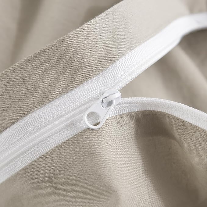 NEXHOME PRO 100% Washed Cotton Duvet Cover Twin Size, Ogranic Natural Linen - Image 9