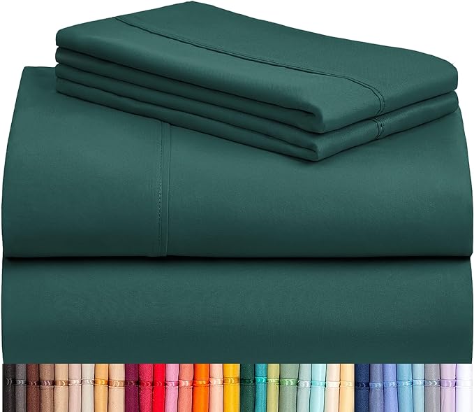 LuxClub 4 PC King Sheet Set, Breathable Luxury Bed Sheets, Deep Pockets 18" by LuxClub