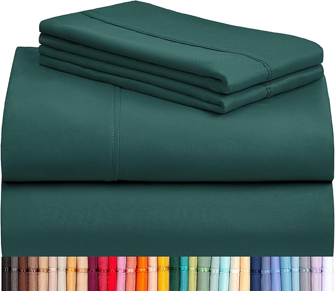 LuxClub 4 PC Queen Sheet Set, Breathable Luxury Bed Sheets, Deep Pockets 18" by LuxClub