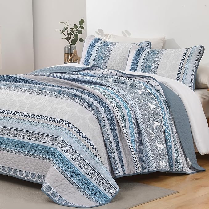 WONGS BEDDING Boho Quilt Set Oversize California King Size, Lightweight - Image 2