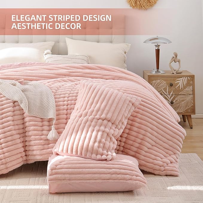Smoofy Fluffy Full Size Comforter Sets 3 Pieces - Image 3