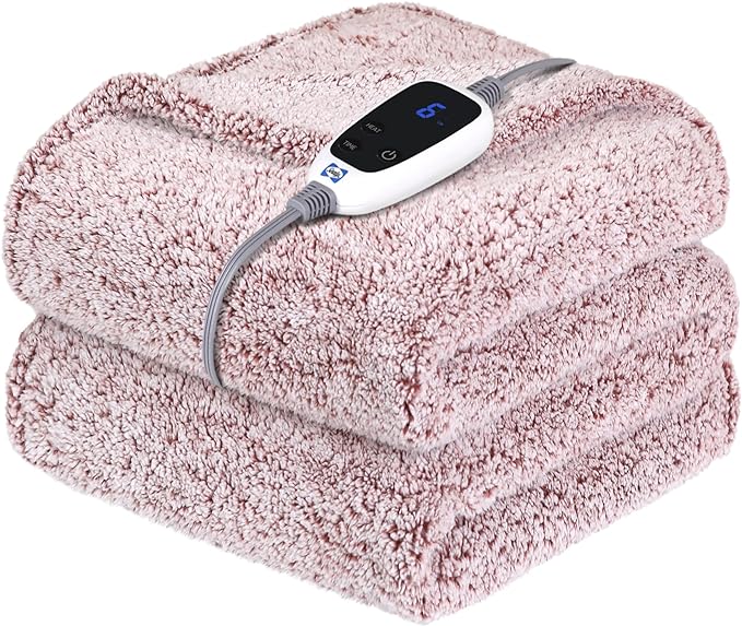 SEALY Electric Blanket Heated Throw 50"x60" Soft Double Sherpa Super Cozy by Sealy