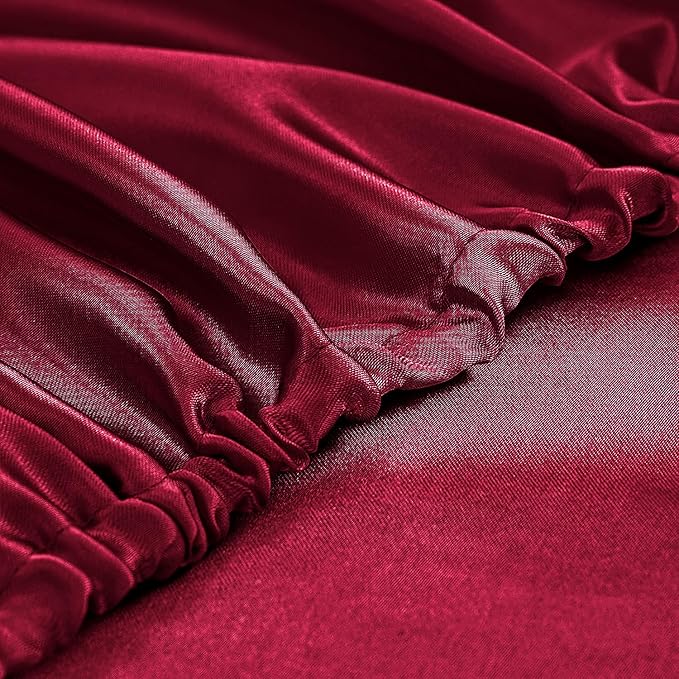 Homiest Burgundy Satin Fitted Sheet - Image 4