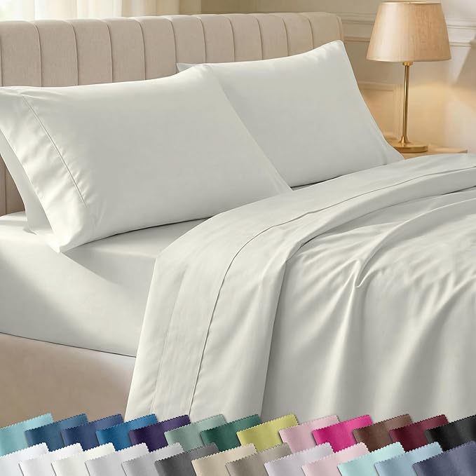 California Design Den Soft 100% Cotton Full Sheet Set, 400 Thread Count Good by CaliforniaDesignDen
