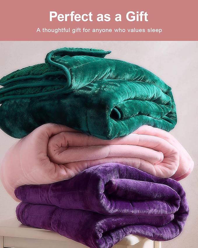 Super Fuzzy Soft Sherpa Fleece Weighted Blanket, 12 lbs Dual Sided Fluffy Heavy - Image 5