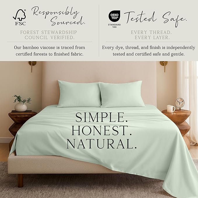 Karissa Mae Cooling Bamboo Viscose Queen Size Pillowcase Set | 100% FSC - Image 4