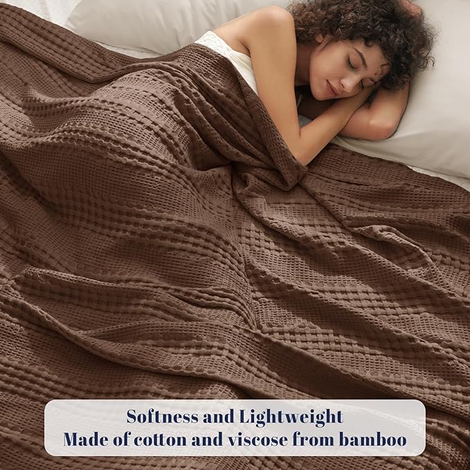 PHF Cooling Waffle Blanket California King Size, Lightweight 60% Rayon from - Image 2