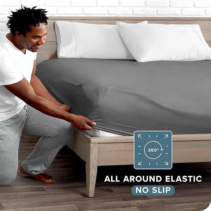 Bare Home Fitted Bottom Sheet Split King - Image 4