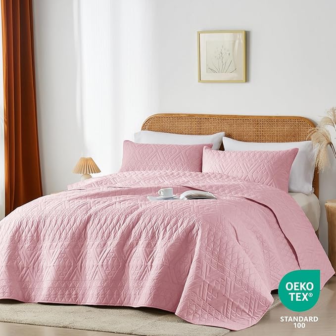 akkialla Twin Quilt Set, Boho Geometric Pattern, Soft All-Season Bedding - Image 2