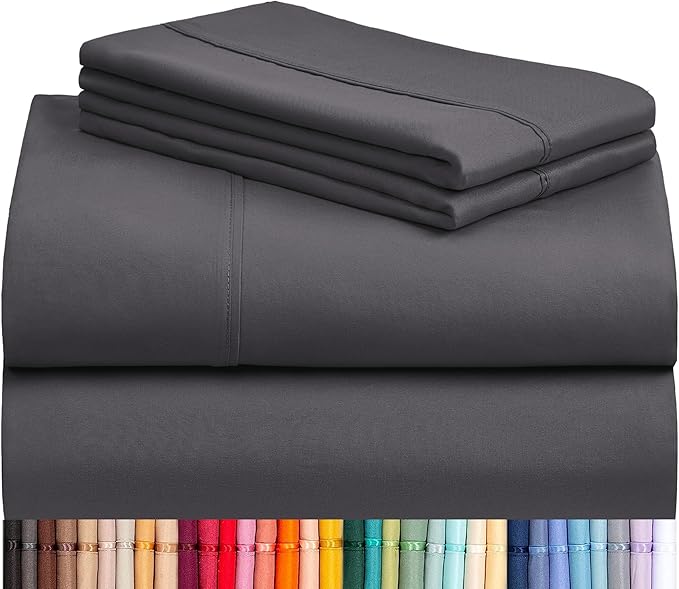 LuxClub 4 PC King Size Sheet Set Sheets Deep Pockets 18" Wrinkle Free Cooling by LuxClub