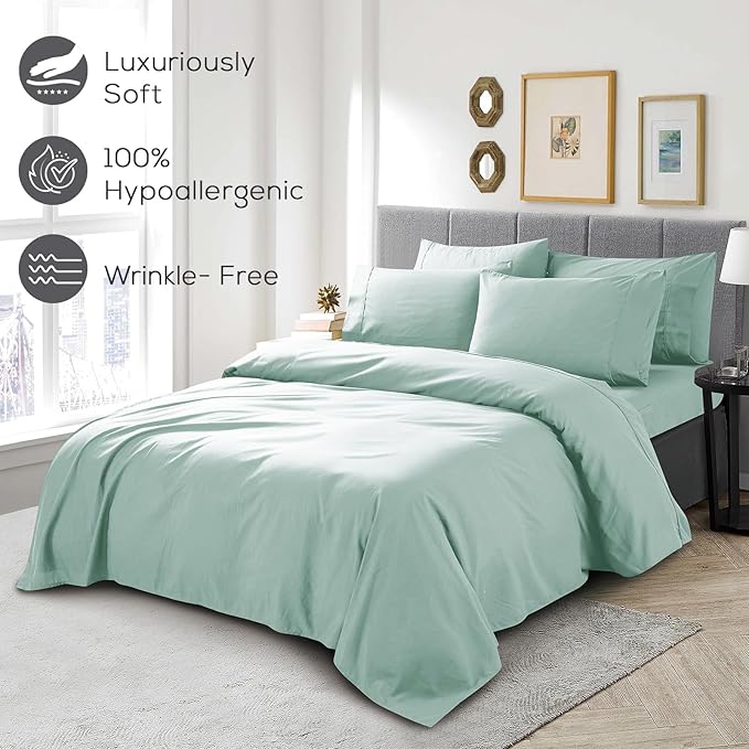 Mueller Ultratemp Bed Sheets Set, Super Soft 1800, 6 Piece California King - Image 5