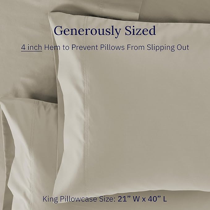 Luxuriously Soft Premium 600 Thread Count, 100% Cotton Set of 2 Cases, Crisp - Image 6