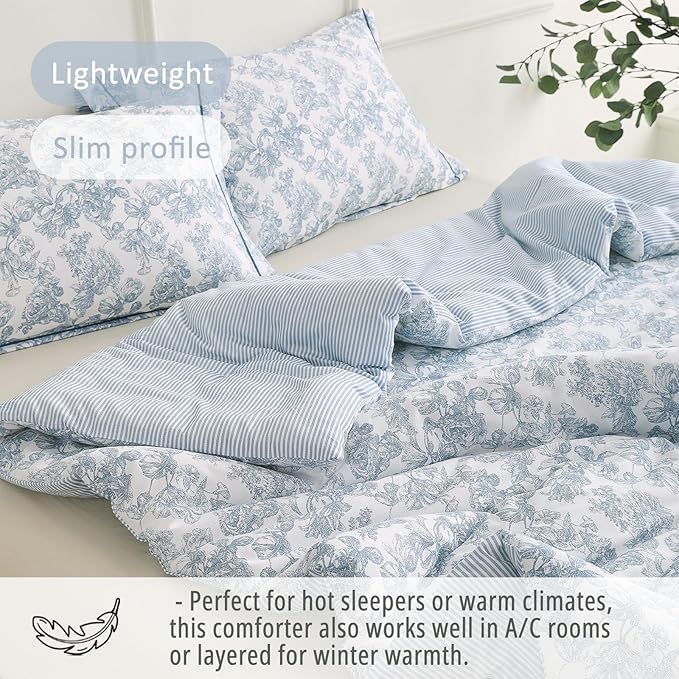 LEMIROE Vintage Cotton Comforter Queen Size 3Pcs - Image 4