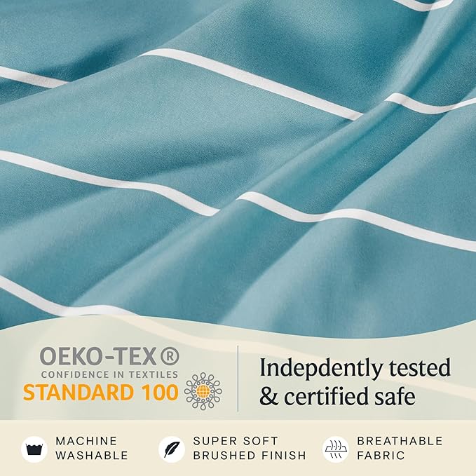 LuxClub 4 PC King Size Sheet Set, Breathable Luxury Bed Sheets, Deep Pockets - Image 6