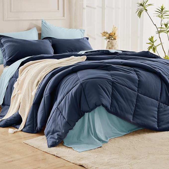 JOLLYVOGUE Queen Comforter Set, Ultra-Soft Bed in a Bag Queen Size 7 Pieces - Image 8