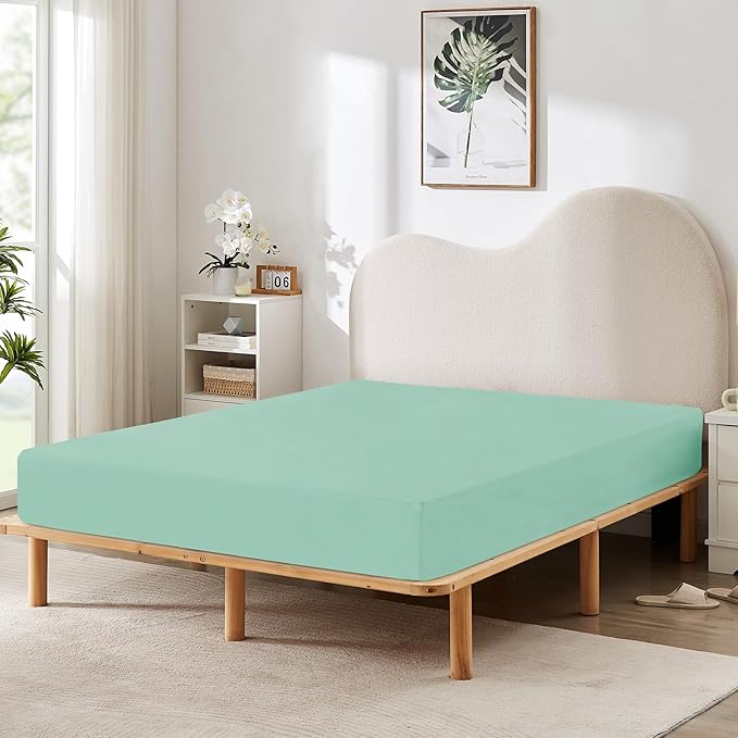 HBHLFZ Twin Fitted Sheet Only, Soft Breathable Bottom Sheet by HBHLFZLuxuryHomeLife