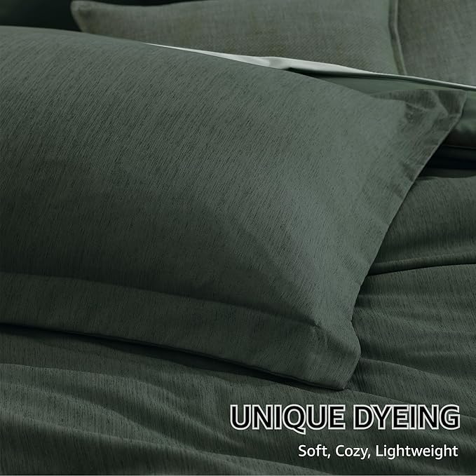 Monbix Super King Plus Comforter Set, Deep Forest Cationic Dyeing Bedding Set - Image 6