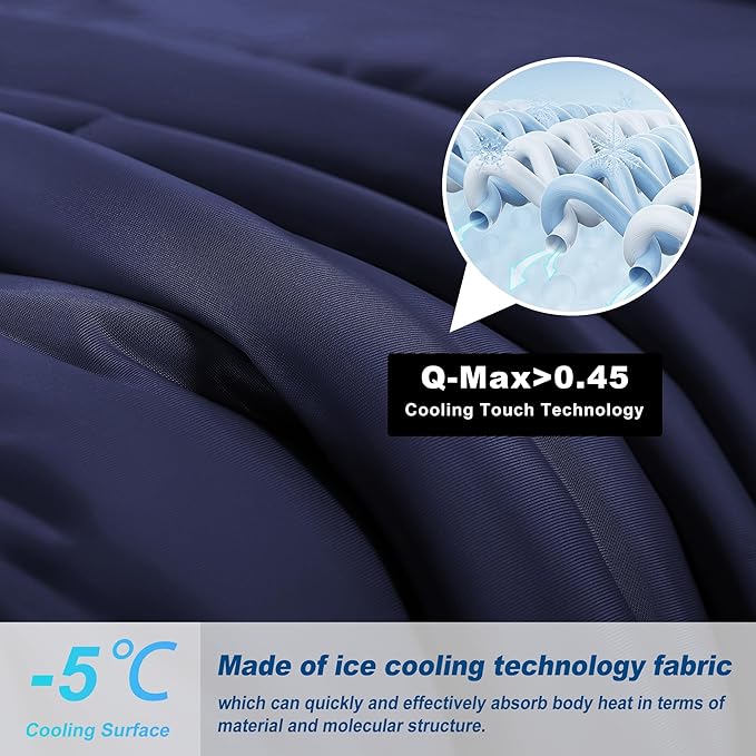 Cooling Comforter Queen Size, Double-Sided Cold Tech Fabric Quilted Bed - Image 2