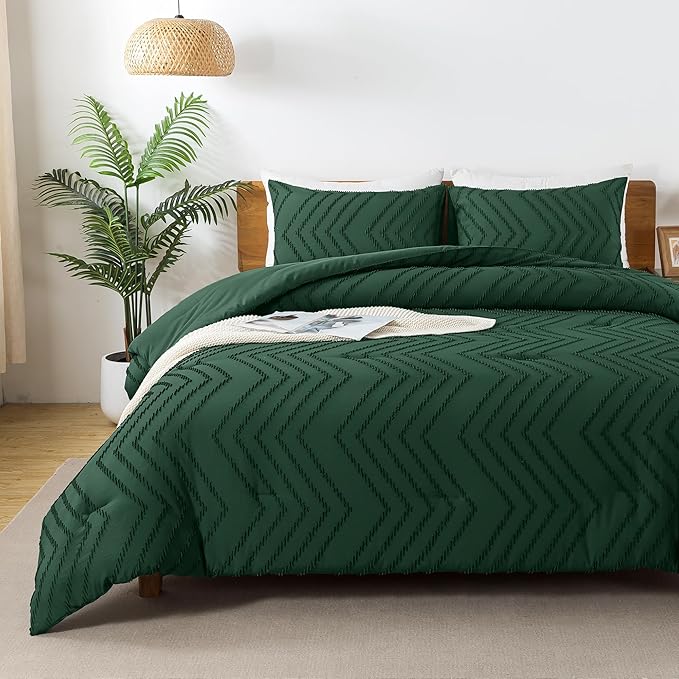 Andency Emerald Green Oversized Super King Comforter Set 120x120, Extra Large - Image 6