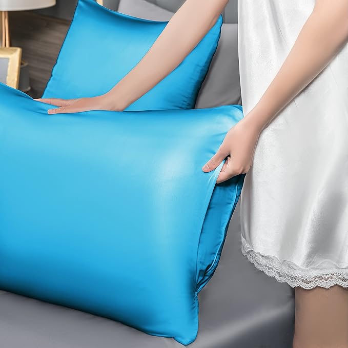 Mulberry Silk Pillowcase for Hair and Skin, King Size Cooling Silk Pillow Case - Image 6