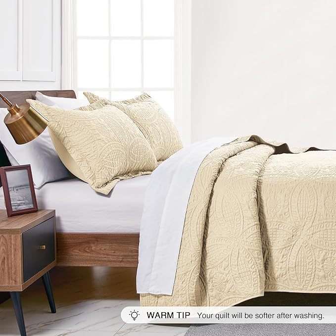 Love's cabin Twin Quilt Set Camel Bedspreads - Image 4