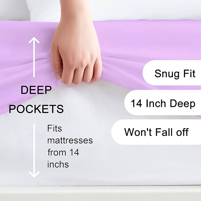 Hotella 100% Microfiber 60"x80" Queen Size Fitted Sheet Only, Hotel Quality - Image 2