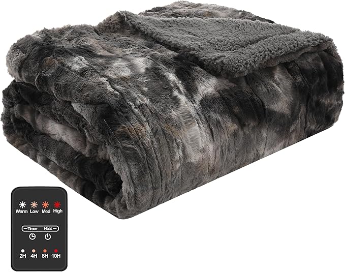 Soypipo Electric Heated Throw Blanket 50"x60", Faux Fur Plush - Image 7