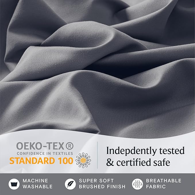 LuxClub 3 PC Twin XL Sheet Set, Deep Pockets Wrinkle Free Cooling Bed Sheets - Image 7