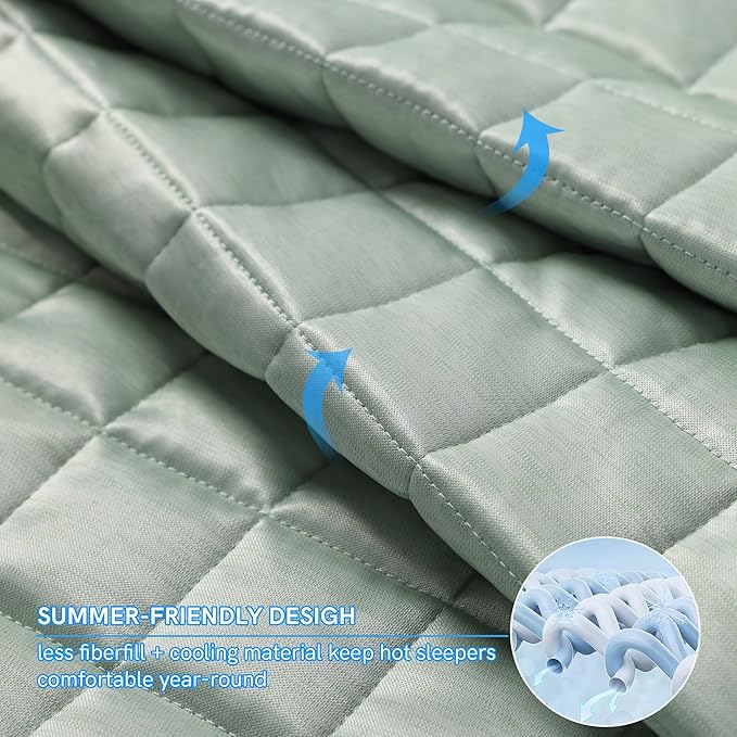 YnM Cooling Weighted Blanket for Adults, 15lbs Heavy Bed Throw Comforter - Image 3