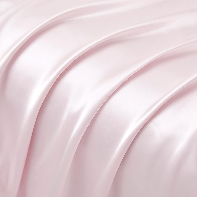 Satin Pillowcases with Zipper （20x36）, King Size Pillowcases Set of 2, Blush - Image 4