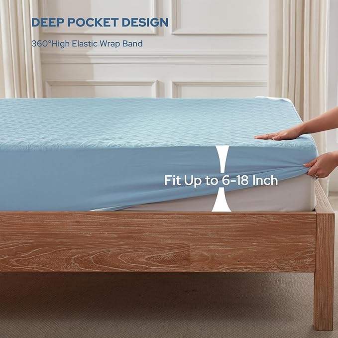 BEDLORE Waterproof Mattress Protector, Full Size Mattress Pad - Image 4