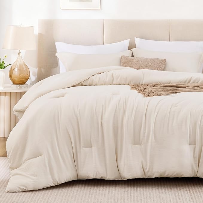 Love's cabin Beige Twin/Twin XL Comforter Set, 2-Piece Prewashed Bed Set - Image 2