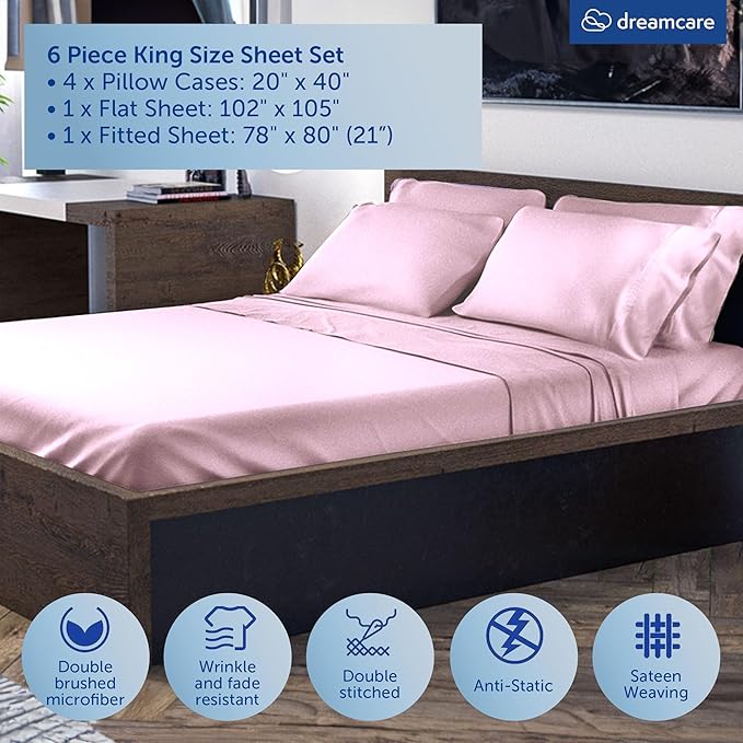 DREAMCARE King Size Sheets Set - Image 6