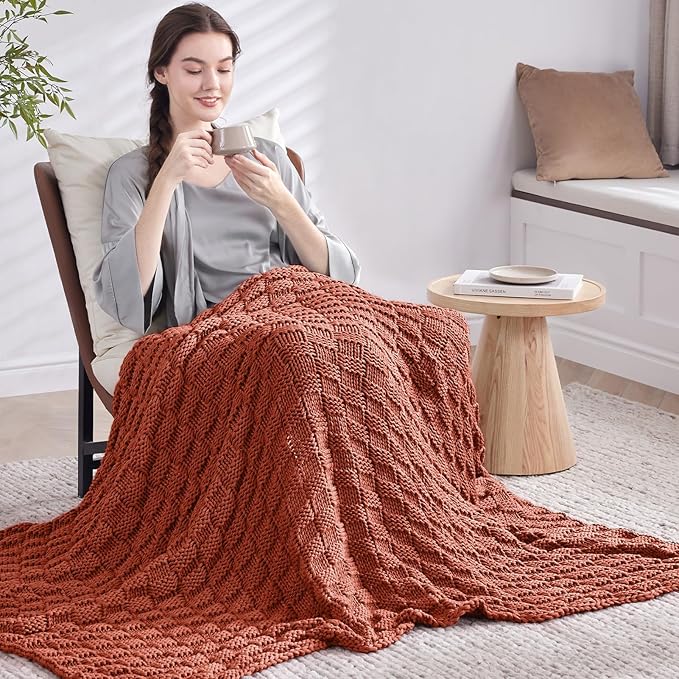 Knitted Weighted Blanket Adult, No Beads Heavy Blanket 70” x 90'' 20lbs - Image 7