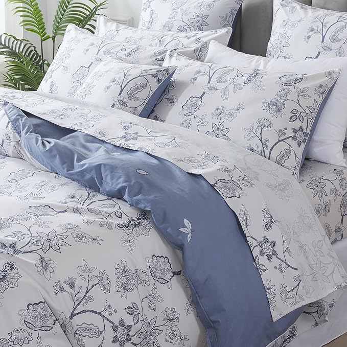 FADFAY Duvet Cover Set Twin Floral Bedding Percale Cotton 600 TC Classical - Image 8